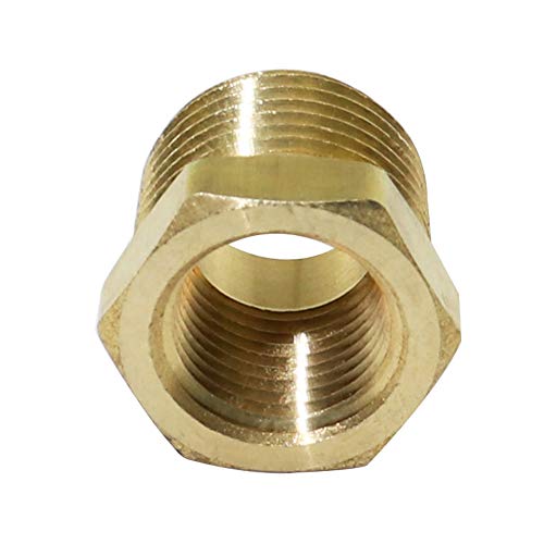 KOOTANS NPT Standard 4pcs 1/4" Female Thread to 3/8" Male Thread Pipe Adapter Brass Pipe Fitting, Reducing Hex Nipple