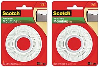 Scotch 1/2" Wide x 75" Long High-Density Foam Mounting Double-Sided Tape,2-Pieces