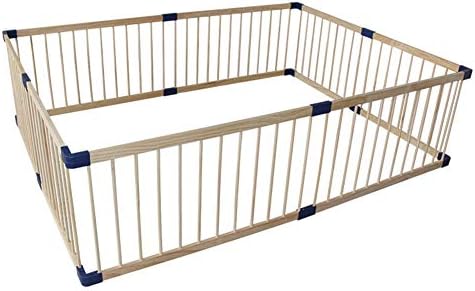 Playpen Wooden Play Yard, Baby Kid's Safety Activity Center Portable Protective Fence Without Door (Without Ball And Cushion) (Size : 140x200cm)