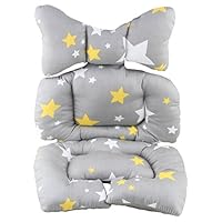 Infant Car Seat Insert, KAKIBLIN Cotton Baby Stroller Liner Head and Body Support Pillow, Infant Seat Pad Carseat Neck Support Cushion for Toddler, Star