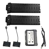 Fytoo 2PCS 7.4V 2800mah Lithium Battery & 2 in 1 Charger&2PCS Charging Box for HS700 HS700D Aerial brushless Four-axis Aircraft Black Battery Remote Drone Accessories