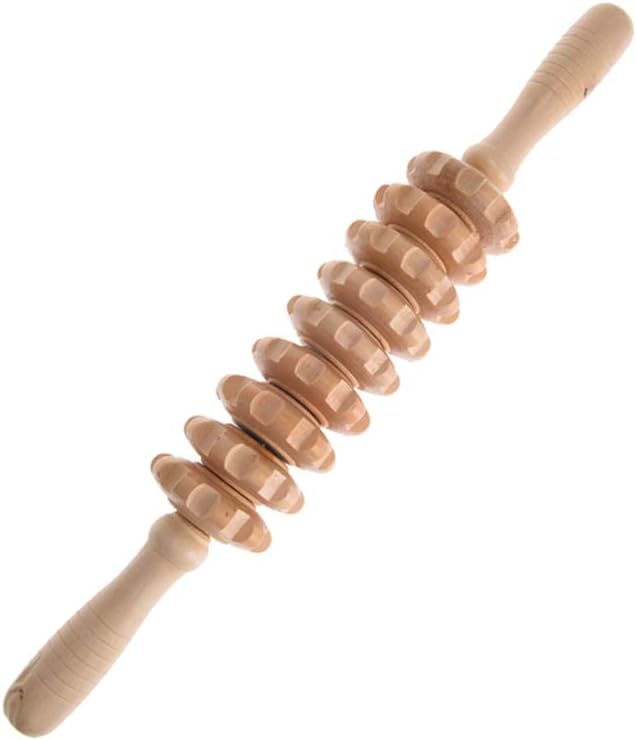 Liitrton Manual Wooden Fascia Massage Roller Trigger Points for Release Cellulite Sore Muscle Blasting (White): Health & Personal Care