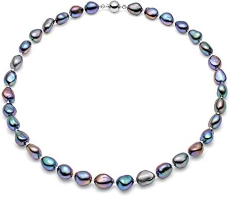 HinsonGayle AAA Handpicked 10-11mm Baroque Freshwater Cultured Pearl Necklace (Silver 18 inch)