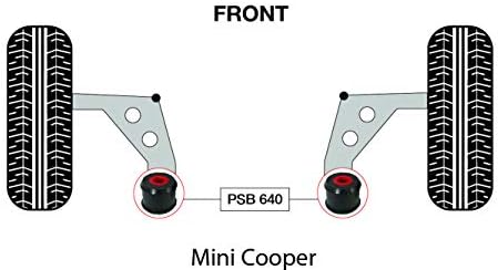 PSB Polyurethane Bush Compatible For Mini Cooper Hatchback R56 (06-13) Front Wishbone Rear Bushing Kit - PSB640