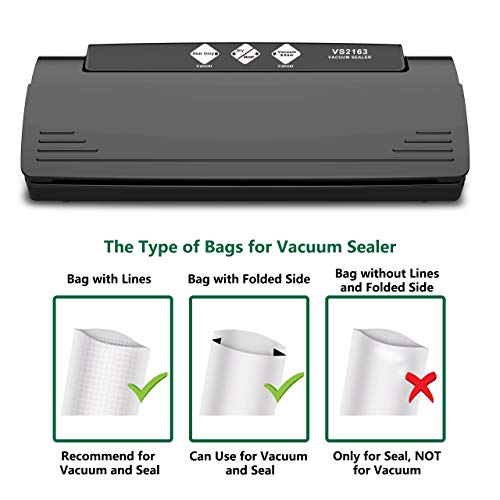 Vacuum Sealer Machine Multifunction Automatic Sealing System with 10 Sealing Bags, Multi-use Vacuum Sealing Packing System, Dry and Moist Mode for Food Savers and Sous Vide