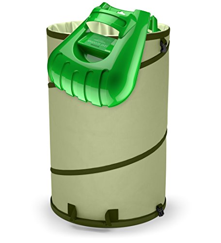Sleek Garden Smart Collapsible 30-Gallon Canvas Garden Waste Bag | Pop-up Reusable Garden Leaf Bag Holder Hardened Bottom + Ergonomic Large Leaf Scoop Hand Rakes Garden Trash Bag(Garden Bag + Scooper)