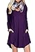 POSESHE Women's Casual Plain Long Sleeve Simple T-Shirt Loose Dress Peuple M Purple