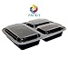 ATZ PACKiT BPA Safe 3 Compartment Meal Prep Container with Lid - Black