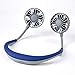 SPICE OF LIFE Hands-Free Portable Neckband W Fan - 5 Blade Dual Fans, 2000mAh USB Rechargeable Battery, 3 Speed Settings, Plastic Material - Navy