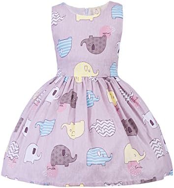 HeMa Island HMD Toddler Kids Girls Cotton Sleeveless Print Summer Fashion Party Casual Dresses