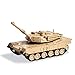 M1A2 Abrams Main Battle Tank - Die-cast Alloy Military Vehicle 1:48 Scale Model - Electronic Toy with Light and Sound, 5.9 Inches