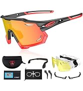 X-TIGER Occhiali Da Ciclismo Con 5 Lenti Occhiali Bici MTB Intercambiabili  per Ciclismo Corsa Guida Pesca Golf Baseball Corsa CE Autentica (Xts01-5) :  Sport e tempo libero
