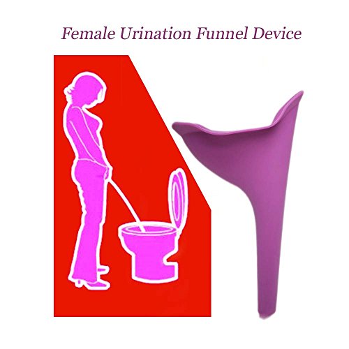 Like U Female Urination Funnel Device Pregnant Women's Portable Funnel Urinating Device, Girl Ladies Outdoor Standing Pee Reusable Urinal for Camping Travel Hiking Festivals with Box (Purple)