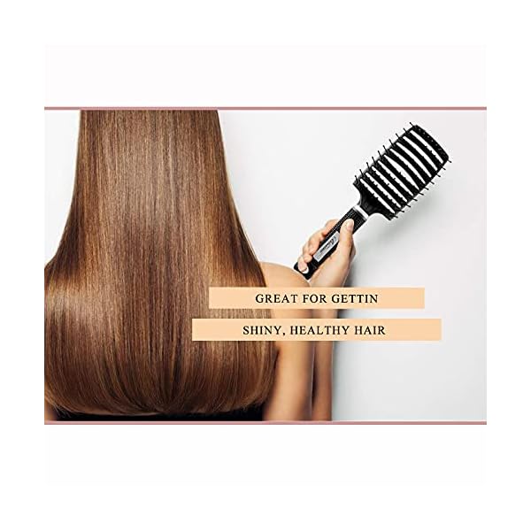 Curved-Vent-Brush-and-Professional-Styling-Brushes-Hair-Detangler-Faster-Blow-Dry-with-Black-Carbon-Anti-static-Barber-Comb-for-Men-Women-Kids-Suitable-for-All-Hair-Types-Giftbox-and-Comb-Included Hair Brush, Curved Vented Brush Faster Blow Drying, Paddle Detangling Hair Brushes for Women Men, Professional Curved…
