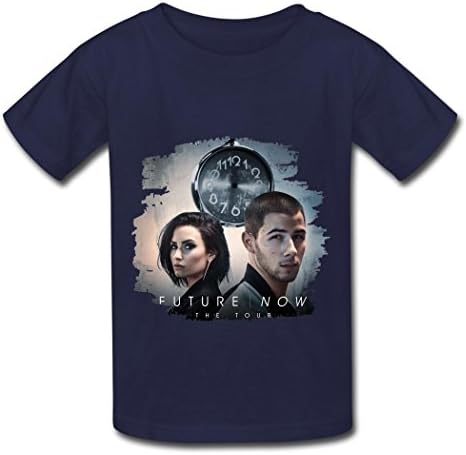ZHEDZU Kid's Demi Lovato Future Now Tour Cool T Shirt Cotton Navy M