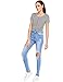 Verdusa Women's Short Sleeve Button-Up Fitted Casual Striped Crop T-Shirt Top Black White S
