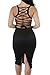 Alvaq Women's Sexy Backless Bodycon Midi Party Evening Dresses Medium Black