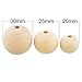 Souarts Mixed Natural Round Ball Wooden Wood Loose Beads 20mm 25mm 30mm Pack of 30pcs