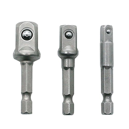 Click Here to See More Images MonkeyJack 3 Pieces Impact Drill Socket Adapter Converter Set For 1/4´´ 3/8´´ 1/2´´ Drive Driver