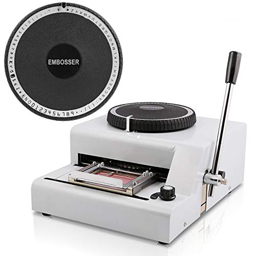 SHZOND Embossing Machine 72 Characters Card Embosser Printer Gift Card Credit ID PVC Card Embosser Stamping Machine Manual Embosser Machine (Renewed)