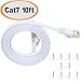 Cat 7 Shielded Ethernet Cable(10GB) - Jadaol Fastest Cat7 Flat Ethernet Patch Cables - Internet Cable for Modem, Router, LAN, Computer,Switch - Compatible with Cat 5e, Cat 6 Network primary