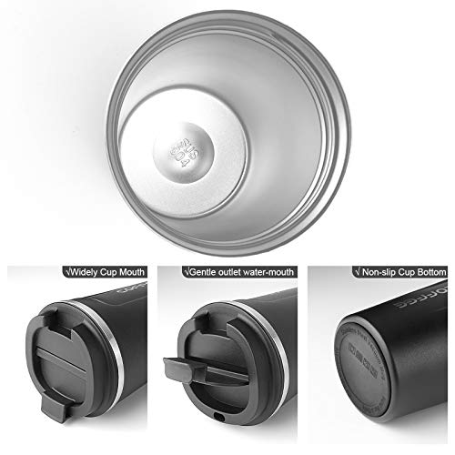 Flintronic Kaffeebecher to go, 380ML Thermobecher Doppelwand Isoliert, Kaffeetasse mit Auslaufsicherem Deckel, Kaffeetasse Thermobecher Isolierbecher,Kaffeebecher Edelstahl Travel Mug für Kaffee e Tee – Bild 4