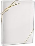 10 White Shirt and Apparel Boxes with 10 Ribbon Bow Stretch Loops (Gold)