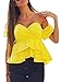 Glamaker Women's Sexy Off Shoulder Blouse Crop Tops Shirt with Ruffle Sleeves