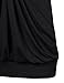 Lotusmile Women's V Neck Pleated Long Sleeve Blouse Wrap T-Shirt, (XXL Black)