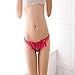 Toraway Lingerie, Lace Front Open Briefs Panties Thong Panty Lingerie (Hot Pink)