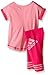 adidas Toddler Girls' Short Sleeve Tee and Capri Set, Pink, 3T