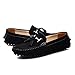 SUNROLAN Men's Casual Suede Leather Tassel Slip-On Loafers Outdoor Low Boat Shoes Driving Car Moccasins