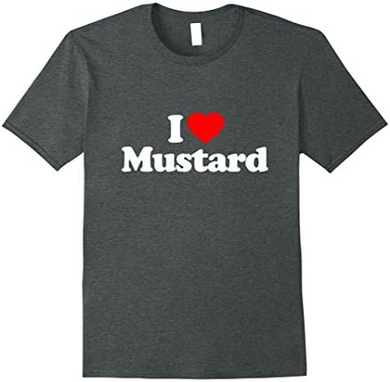 Mens Love Heart Mustard Funny T-Shirt Small Dark Heather