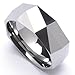 Three Keys Jewelry 8mm White Tungsten Wedding Ring Multi Facet Wedding Band Engagement Ring for Men Women