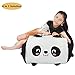 Panda Stuffed Animal Bean Bag Chair Cover Toy Storage Large Size 24x24 Inch Velvet Extra Soft Plush Organization for Kids Toys Blankets Towels Clothes Household Supplies