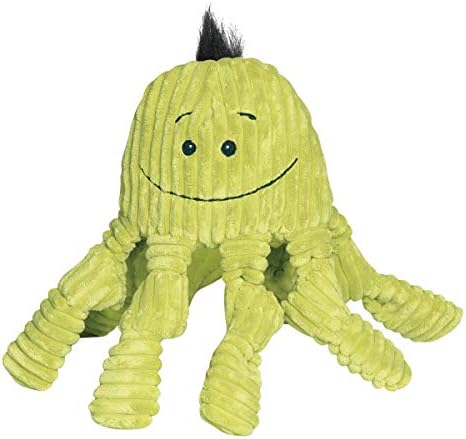HuggleHounds Plush Corduroy Durable Squeaky Knottie, Dog Toy, Great Dog Toys for Aggressive Chewers, Octopus, Large
