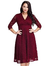 Lookbook Store - Vestido de patinaje formal de encaje para mujer, talla grande, 12 W-32 W