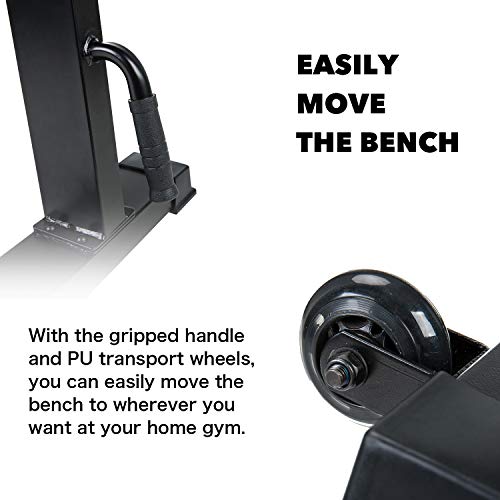 Vanswe Flat Bench 1000lbs Workout Utility Exercise Flat Weight Bench Press for Home Gym Fitness Weight Lifting Training (Black)