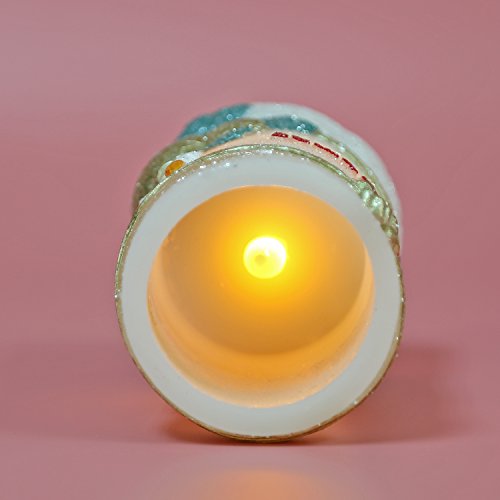 Greluna Flameless LED Candles with Timer, Battery Operated Candles for Holiday Decorations and Gift (Golden Balls)