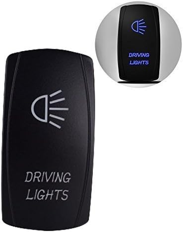 Led Rocker Switches Driving Light Toggle Switch Laser Etched Blue 3 Pin 12V 12 Volt Waterproof for Vehicles SUV ATV UTV Marine