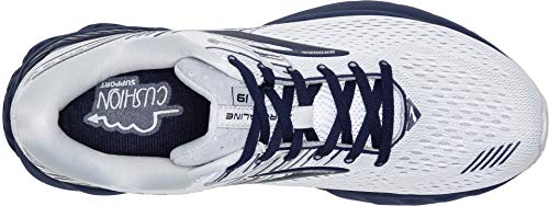 Brooks Men's Adrenaline GTS 19 White/Grey/Navy 7 D US Brooks Men's Adrenaline GTS 19 White/Grey/Navy 7 D US