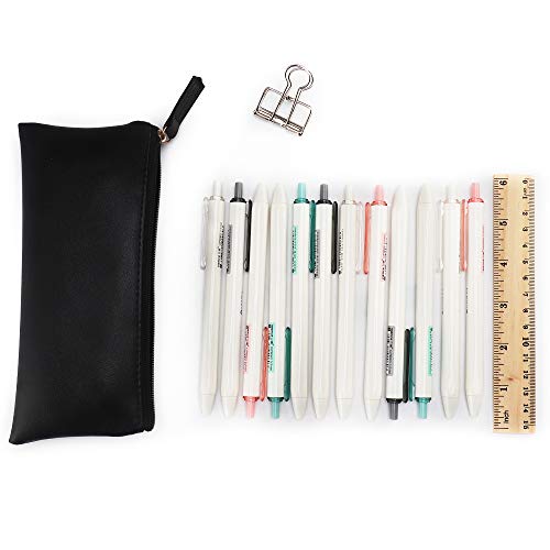 EONMIR PU Leather Pencil Case Pouch Bag,Small Simple Pencil Pouch,Makeup Pouch for Girls,Boys,School,Office(Black+White) - Thumbnail 6