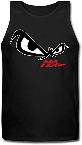 VARY Men's No Fear Owl's Eyes Black Tank Top