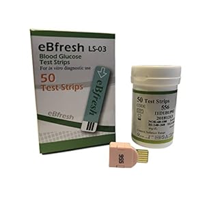 50 Strips – eBfresh eB-F01 Blood Glucose Monitor/Monitoring Test/Testing Kit Replacement Strips (No – I am not a Diabetic)