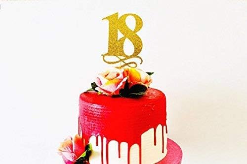18th Gold Glitter Card, birthday large cake toppers, custom number, birthday party, any number 18, 21, 40, 50, 60, 70