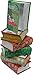 Gift Card Holder, pretty book box design with magnetic closure, assorted Christmas prints, pack of 6