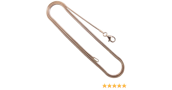 Amazon Com Josco Rose Gold Plated Over Sterling Silver Snake Chain 925 Italian Necklace 14 16 18 20 22 24 30 Inches 14 Inches Jewelry