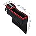 niceEshop(TM) Console Side Pocket, Leather Car Seat Gap Catcher with Coin Organizer and Cup Holder, Black and Red, 1Pcs, Left