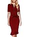 MUSHARE Women's Elegant Colorblock Wear to Work Pencil Dress