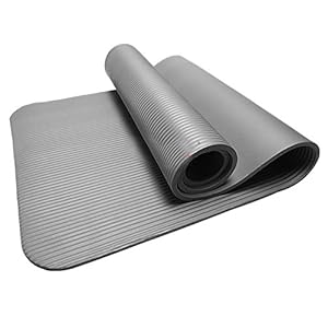 555 SFHHJSA 10mm Thick Yoga Mat Exercise Mat Eco Friendly Non Slip Fitness Exercise Mat Pad Cushioned Floor Mat Stretching Mats for Home Gym Fitness Workout Pilates Meditation, 173 x 61 x 1cm